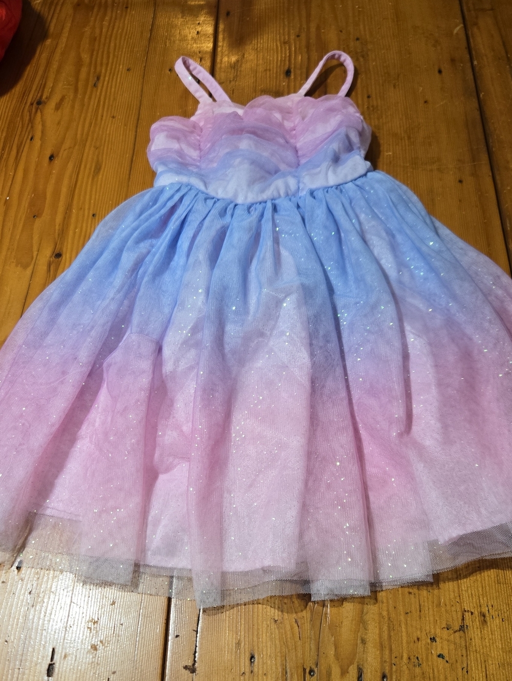 Cat & Jack Pink and Blue Ombre Sparkle Tulle Dance Dress Sz S 6/7